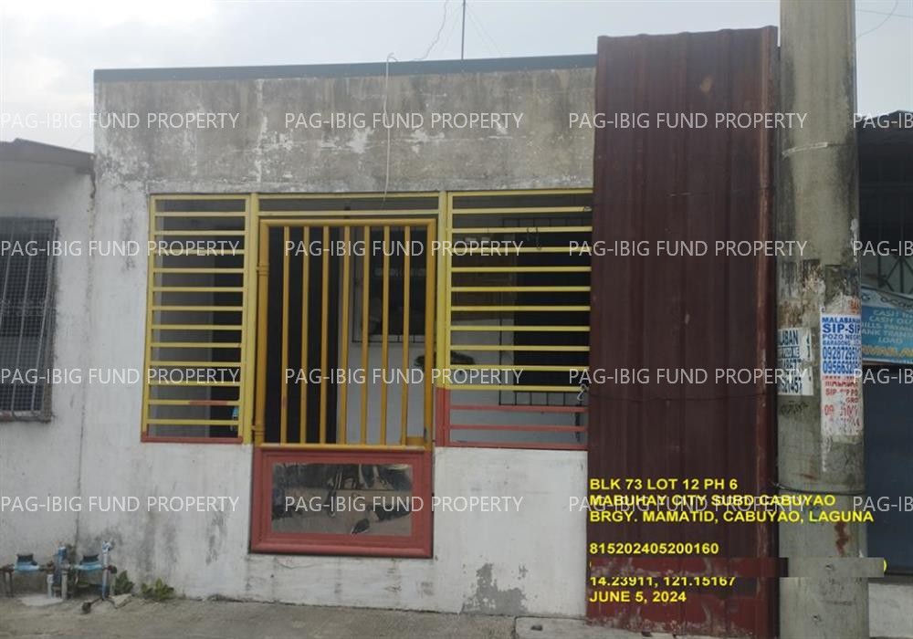 Lot 12 Blk. 73 Phase 6 MABUHAY CITY-CABUYAO MAMATID, CABUYAO, LAGUNA, 4025 is available on acquired assets