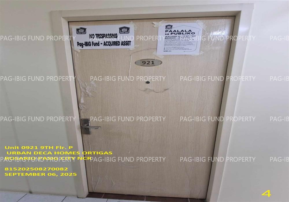 Unit 0921 9TH Flr. P URBAN DECA HOMES ORTIGAS ROSARIO, PASIG CITY, NCR, SECOND DISTRICT, 1609 is available on acquired assets