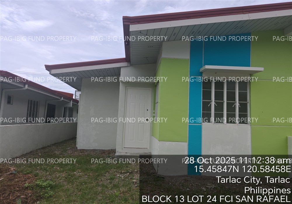 Lot 24 Blk. 13 FCI-SAN RAFAEL SAN RAFAEL, TARLAC CITY, TARLAC, 2300 is available on acquired assets