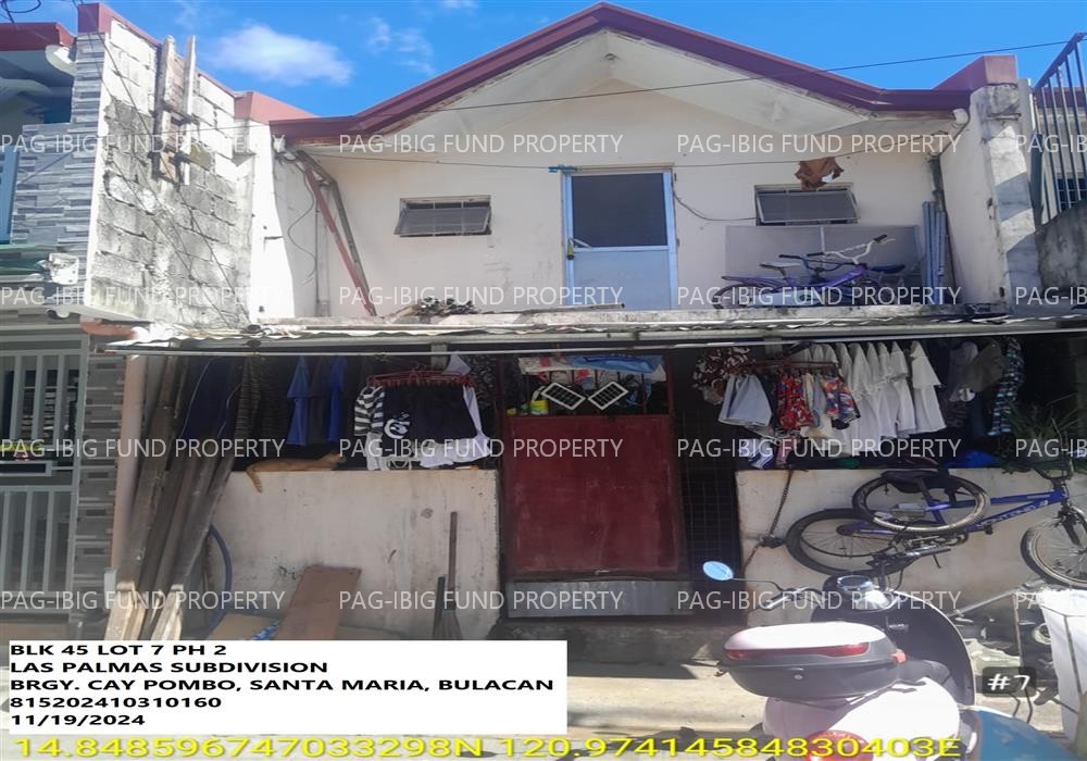 Lot 7 Blk. 45 LAS PALMAS SUBDIVISION CAY POMBO, SANTA MARIA, BULACAN, 3022 is available on acquired assets