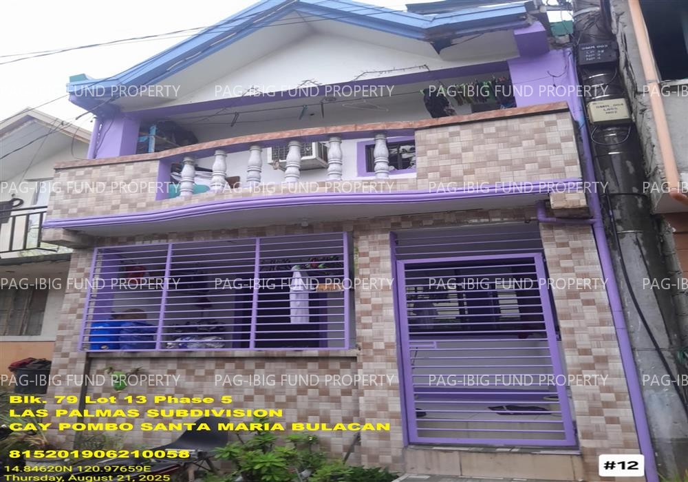 Lot 13 Blk. 79 Phase 5 LAS PALMAS SUBDIVISION CAY POMBO, SANTA MARIA, BULACAN, 3022 is available on acquired assets