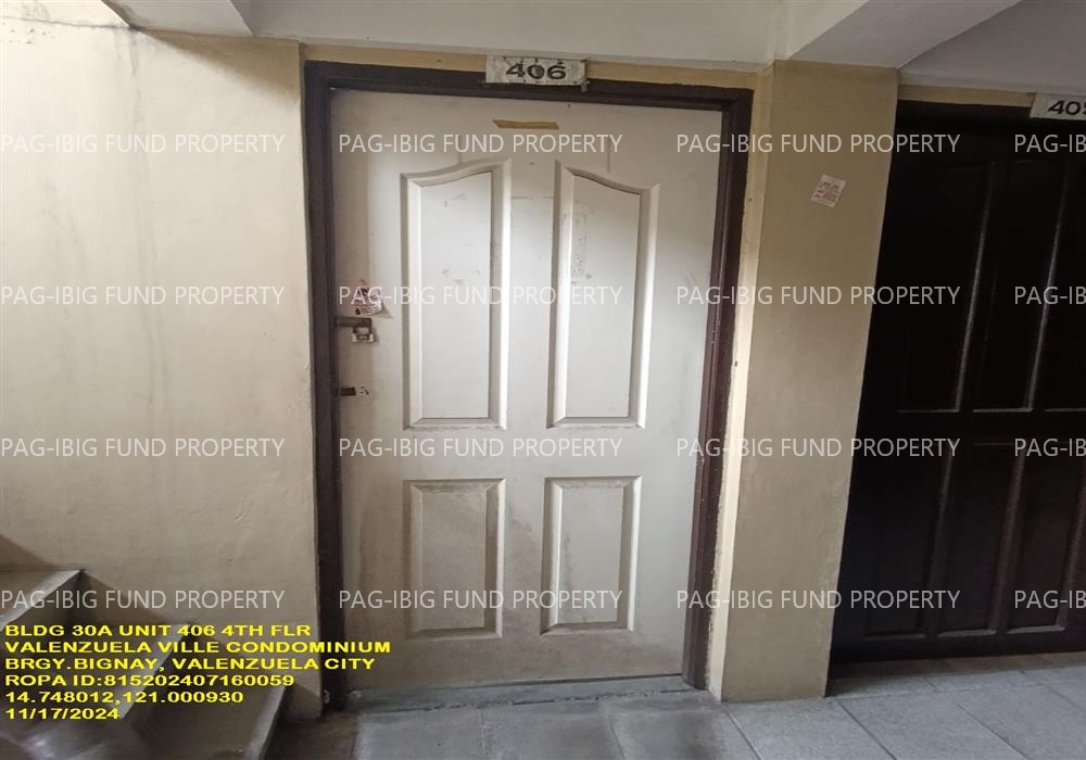 Unit 406 4TH Flr. 30-A VALENZUELA VILLE CONDOMINIUM BIGNAY, CITY OF VALENZUELA, NCR, THIRD DISTRICT, 1440 is available on acquired assets