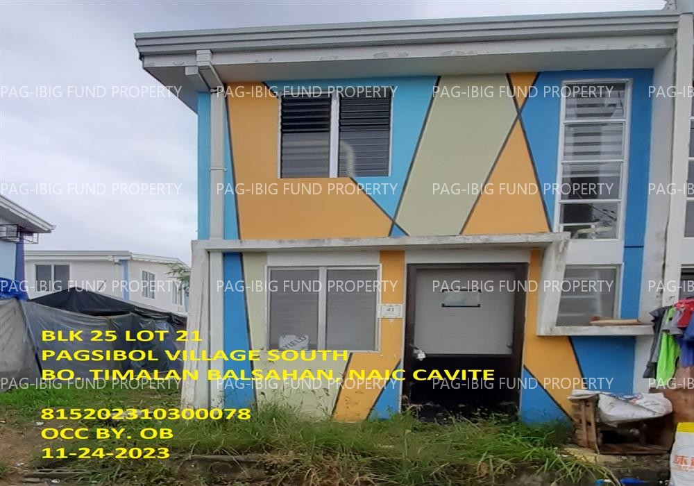 Lot 21 Blk. 25 Phase 3A PAGSIBOL VILLAGE SOUTH SABANG, NAIC, CAVITE, 4110 is available on acquired assets
