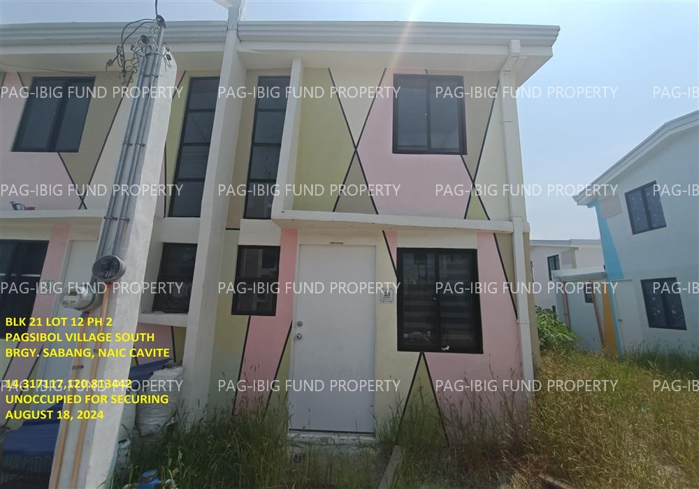 Lot 12 Blk. 21 Phase 2 NOW 3B PAGSIBOL VILLAGE SOUTH SABANG, NAIC, CAVITE, 4110 is available on acquired assets