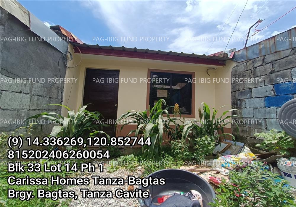 Lot 14 Blk. 33 Phase 1 CARISSA HOMES TANZA-BAGTAS BAGTAS, TANZA, CAVITE, 4108 is available on acquired assets