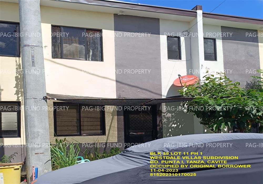 Lot 11 Blk. 39 Phase 1 WESTDALE VILLAS SUBDIVISION PUNTA I, TANZA, CAVITE, 4108 is available on acquired assets