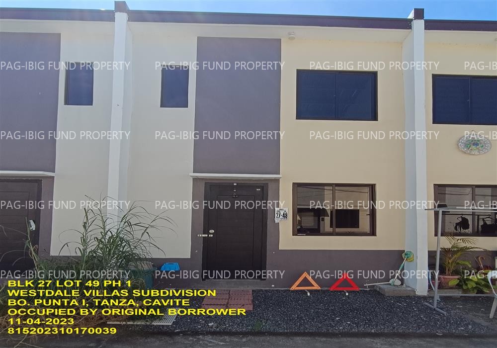 Lot 49 Blk. 27 Phase 1 WESTDALE VILLAS SUBDIVISION PUNTA I, TANZA, CAVITE, 4108 is available on acquired assets