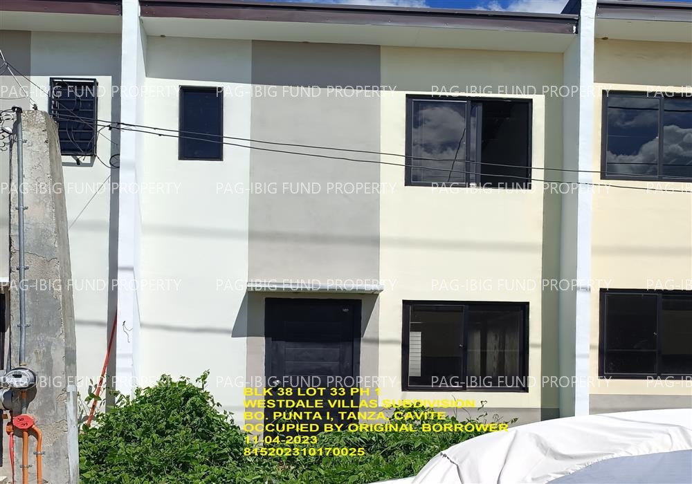 Lot 33 Blk. 38 Phase 1 WESTDALE VILLAS SUBDIVISION PUNTA I, TANZA, CAVITE, 4108 is available on acquired assets
