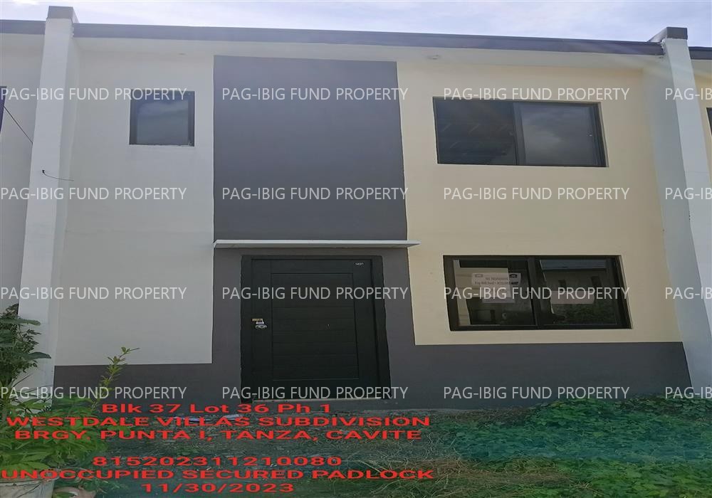 Lot 36 Blk. 37 Phase 1 WESTDALE VILLAS SUBDIVISION PUNTA I, TANZA, CAVITE, 4108 is available on acquired assets