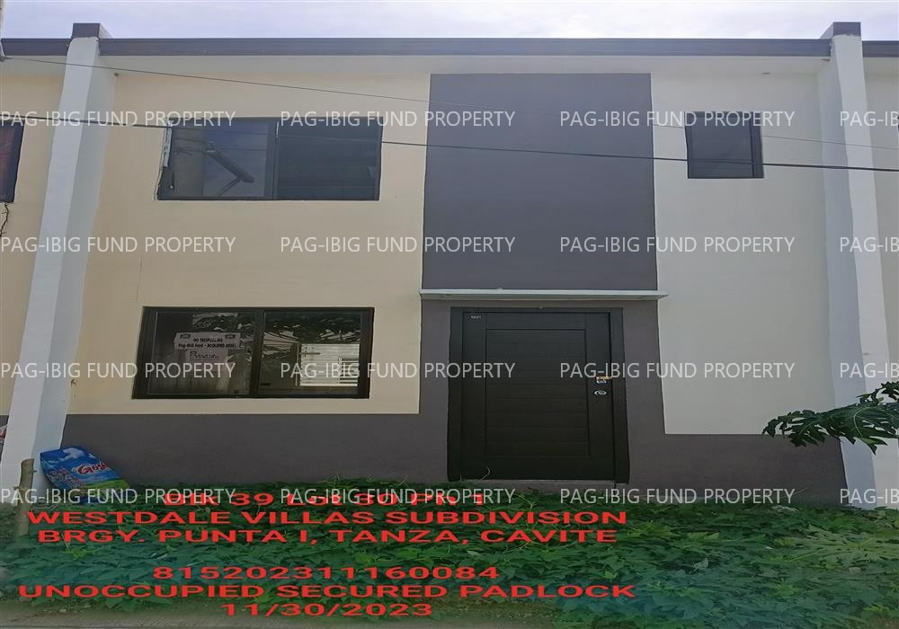 Lot 30 Blk. 39 Phase 1 WESTDALE VILLAS SUBDIVISION PUNTA I, TANZA, CAVITE, 4108 is available on acquired assets
