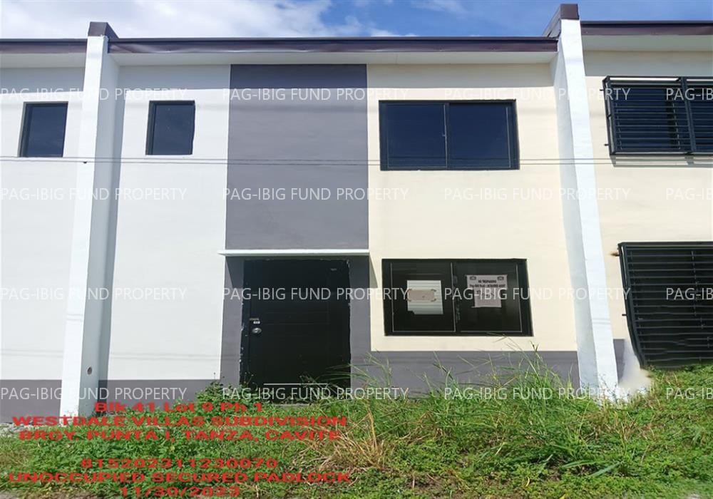 Lot 9 Blk. 41 Phase 1 WESTDALE VILLAS SUBDIVISION PUNTA I, TANZA, CAVITE, 4108 is available on acquired assets