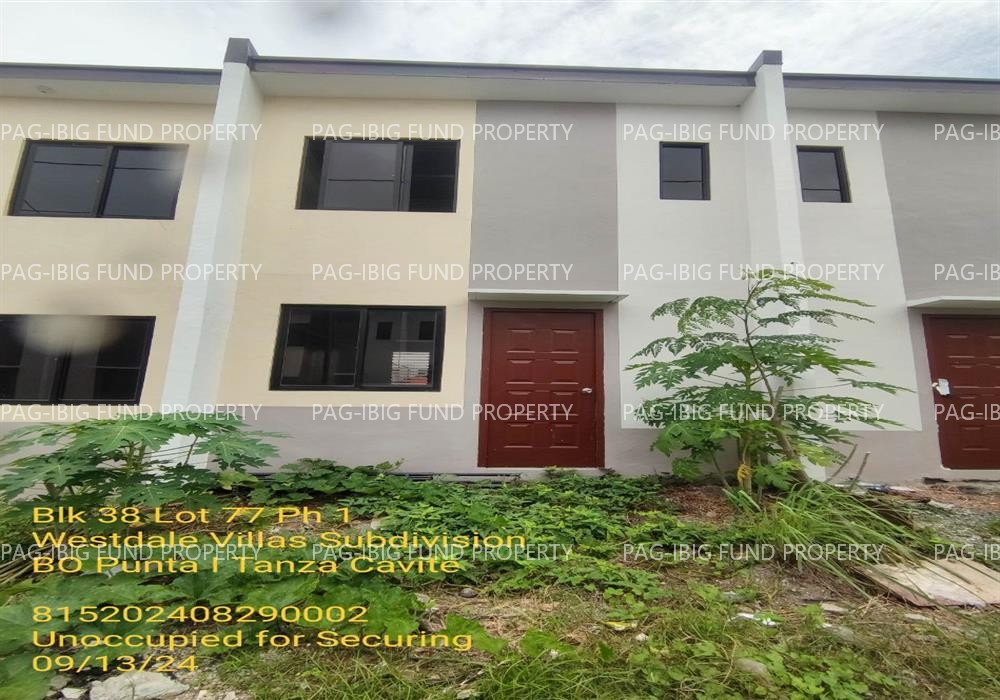 Lot 77 Blk. 38 Phase 1 WESTDALE VILLAS SUBDIVISION PUNTA I, TANZA, CAVITE, 4108 is available on acquired assets
