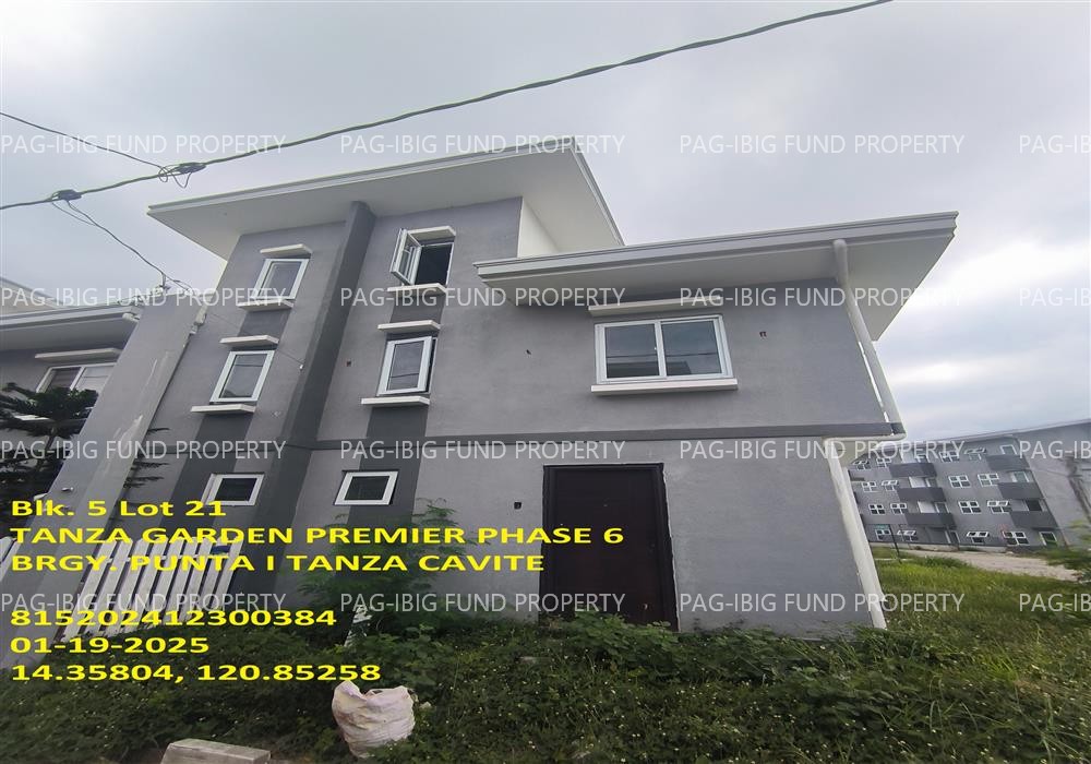 Lot 21 Blk. 5 TANZA GARDEN PREMIER PHASE 6 PUNTA I, TANZA, CAVITE, 4108 is available on acquired assets