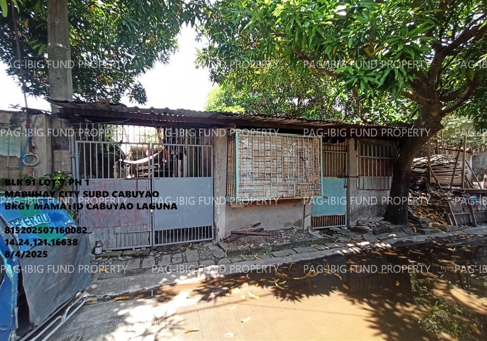 Lot 7 Blk. 91 Phase 1 MABUHAY CITY-CABUYAO BACLARAN, CITY OF CABUYAO, LAGUNA, 4025 is available on acquired assets