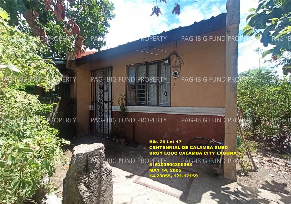 Lot 17 Blk. 20 CENTENNIAL DE CALAMBA SUBD LOOC, CITY OF CALAMBA, LAGUNA, 4027 is available on acquired assets