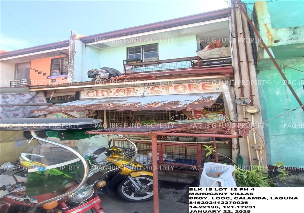 Lot 12 Blk. 15 Phase 4 MAHOGANY VILLAS LOOC, CITY OF CALAMBA, LAGUNA, 4027 is available on acquired assets