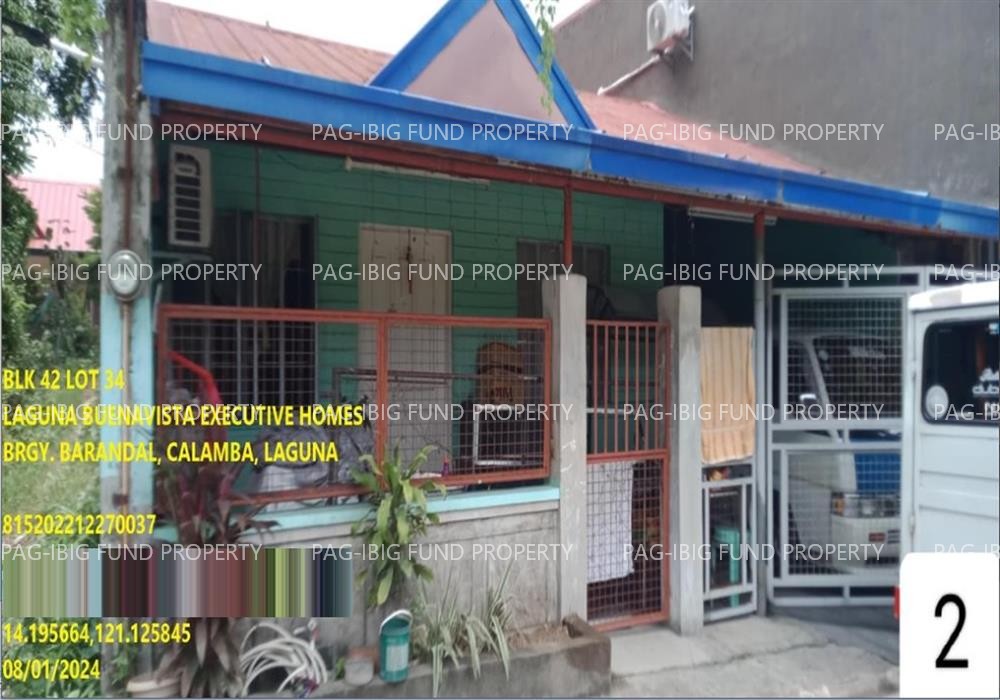 Lot 34 Blk. 42 LAGUNA BUENAVISTA EXEC HOMES BARANDAL, CITY OF CALAMBA, LAGUNA, 4027 is available on acquired assets