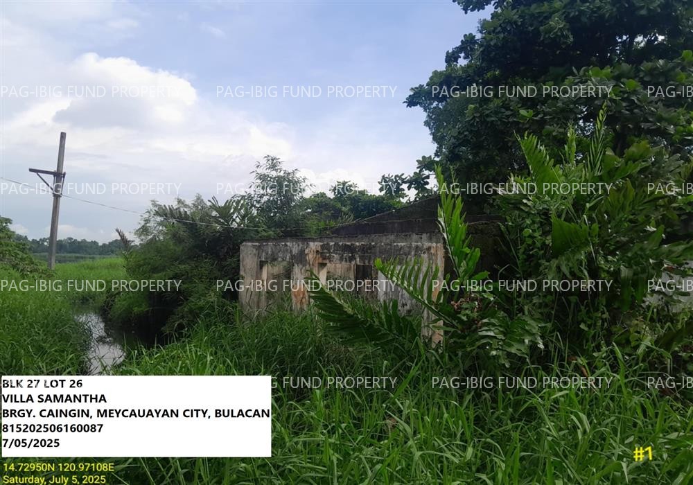 Lot 26 Blk. 27 VILLA SAMANTHA CAINGIN, CITY OF MEYCAUAYAN, BULACAN, 3020 is available on acquired assets