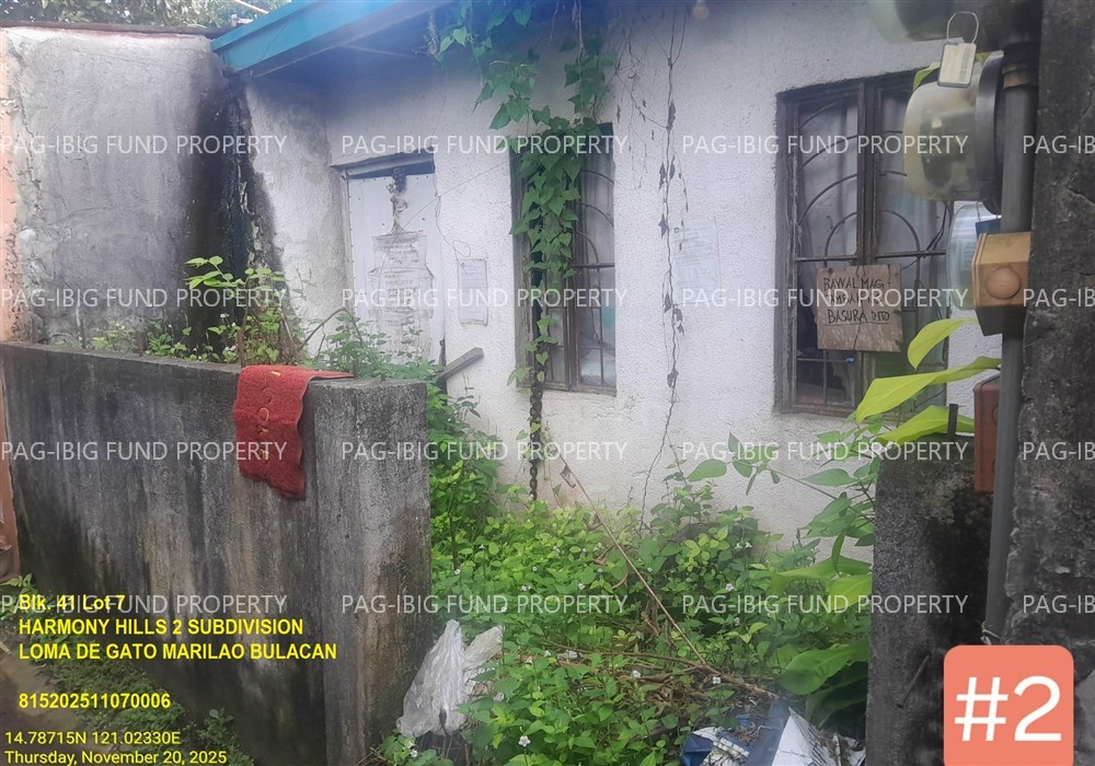 Lot 7 Blk. 41 HARMONY HILLS 2 SUBDIVISION LOMA DE GATO, MARILAO, BULACAN, 3019 is available on acquired assets