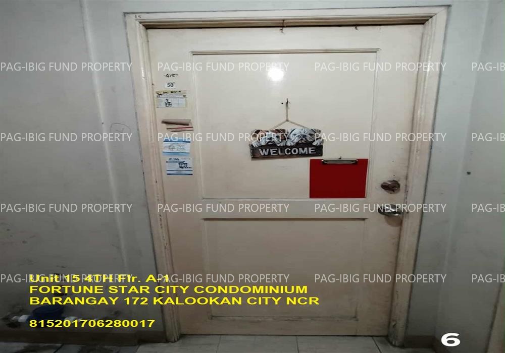 Unit 15 4TH Flr. A-1 FORTUNE STAR CITY CONDOMINIUM BARANGAY 172, CITY OF CALOOCAN , NCR, THIRD DISTRICT, 1420 is available on acquired assets