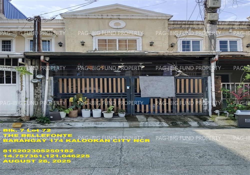 Lot 72 Blk. 7 THE BELLEFONTE BARANGAY 174, CITY OF CALOOCAN , NCR, THIRD DISTRICT, 1400 is available on acquired assets