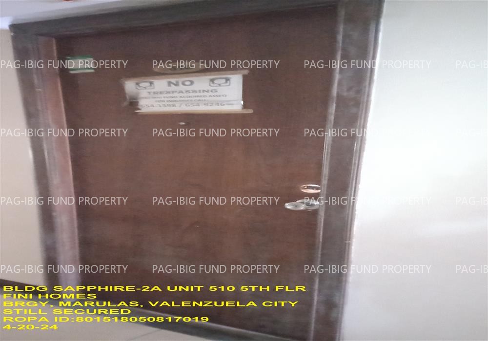 Unit 510 5TH - UNIT 510 Flr. SAPPHIRE-2A FINI HOMES MARULAS, CITY OF VALENZUELA, NCR, THIRD DISTRICT, 1440 is available on acquired assets